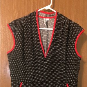 Polka dots with red trim, retro-style dress. Size L never worn